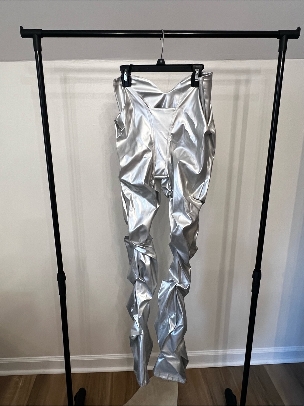 Silver Metallic Womens Stretch Pants